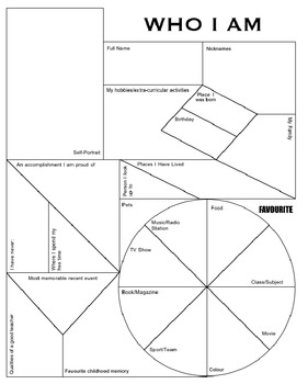 Preview of Who Am I - Student Profile Graphic Organiser