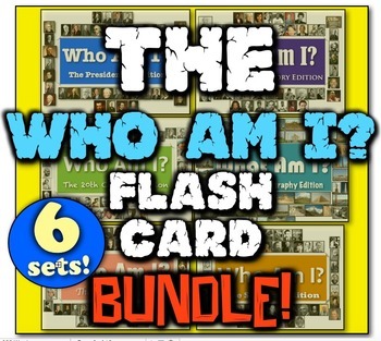 Preview of Who Am I: The Flash Card Bundle! 6 Editions for World & American History! Fun!
