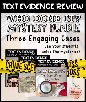 Preview of Who Done It? Text Evidence Review Activities BUNDLE