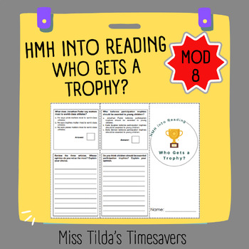 Preview of Who Gets a Trophy? - Grade 6 HMH into Reading (PDF & Digital)