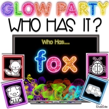 Preview of Who Has It? GLOW PARTY Game- CVC Words | Glow Day