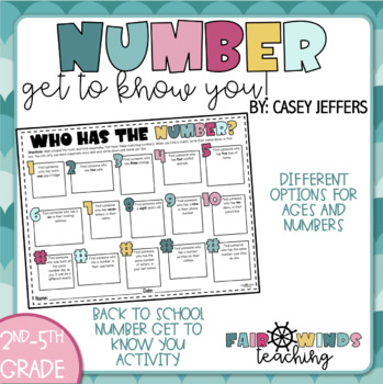 Preview of Who Has the Number - Getting to Know You Math Activity - Back to School