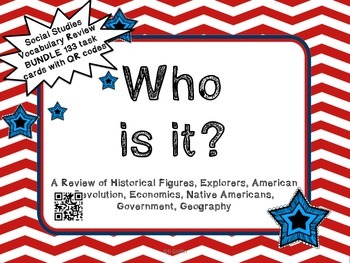 Preview of Who Is It? Social Studies Vocabulary with QR Codes BUNDLE
