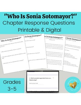 Preview of Who Is Sonia Sotomayor? - Novel Study Chapter Questions Printable & Digital