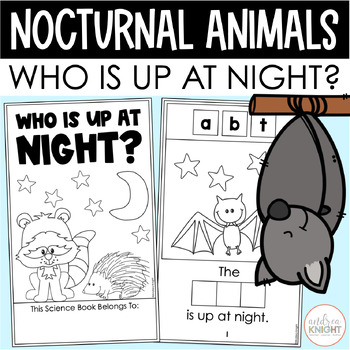 Preview of Nocturnal Animals Build-A-Word Book - Who Is Up at Night?