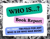 Who Is.../ Who Was... Book Report Tri-Fold NO PREP Template!