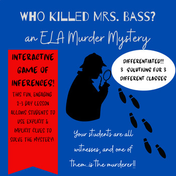 Preview of Who Killed Mrs. Bass? ELA Murder Mystery for Middle School