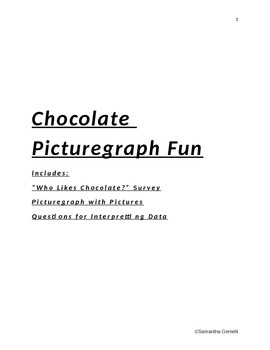 Preview of Who Likes Chocolate? Picturegraph Activity- Picturegraph and Questions