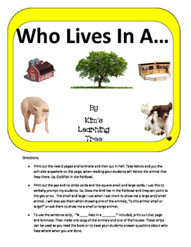 Preview of Who Lives In A....  (Animals)