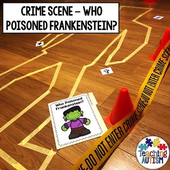 Preview of Who Poisoned Frankenstein? Halloween Crime Scene