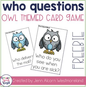 Preview of Who Question Cards