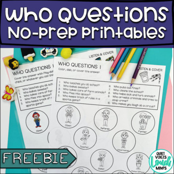 Preview of Who Question Printable Smash Mats FREEBIE