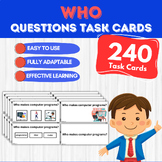 Who Questions - 240 Task Cards & answers & tracking - ABLL