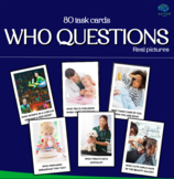 Who Questions 80 Task Cards Real Pictures Autism ABA Speec