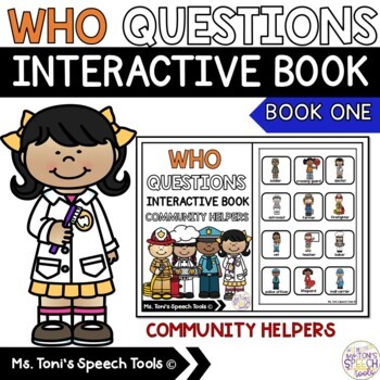 Preview of Who Questions Adapted Book | Community Helpers | Speech Therapy