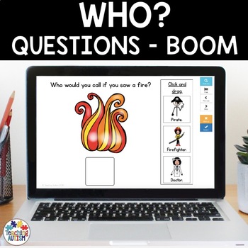 who questions boom cards wh questions for speech