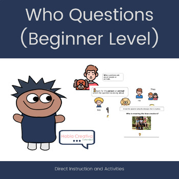 Preview of Who Questions Lesson (Beginner Level)