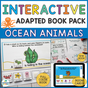 Preview of Ocean Animals Interactive Book and Activities with Boom Cards