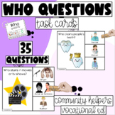 Who Questions Task Cards - Community Helpers WH Questions