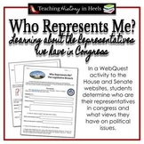 Who Represents Me?: A Legislative Branch Webquest