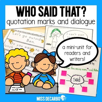 Preview of Quotation Marks and Dialogue Mini Unit