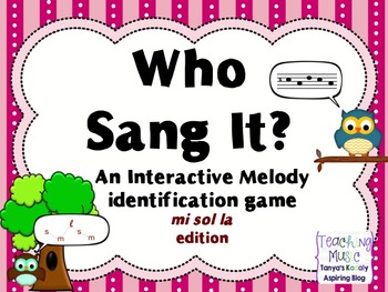Preview of Who Sang It? mi sol la Interactive Melody ID Game