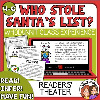 Preview of Who Stole Santa's List? Christmas Activities-  MYSTERY Readers Theater