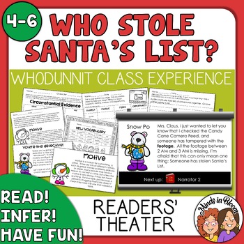 Preview of Christmas Activities Mystery Readers Theater Script Comprehension Inferencing +