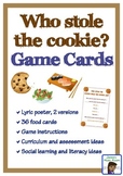 Who Stole the Cookie from the Cookie Jar game cards and poster
