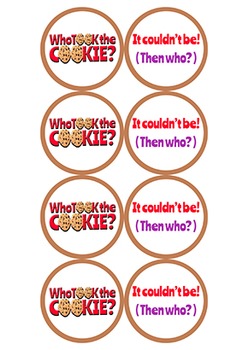 Who Stole The Cookie From The Cookie Jar? Name Game Tags