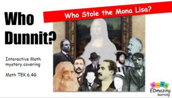 Preview of Who Stole the Mona Lisa? Interactive Math Game Slides | TEK 6.4G