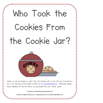 Preview of Who Took The Cookies From the Cookie Jar Theme Unit!
