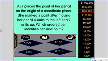 Preview of Who Wants to be a Millionaire 6th Grade Math Review VA SOL 6.3, 6.10, 6.12, 6.11