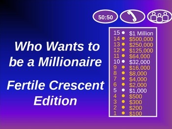 Preview of Who Wants to be a Millionaire? Review Game: Fertile Crescent / Mesopotamia