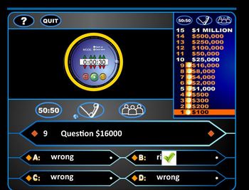 Preview of Who Wants to be a Millionaire - like Game for test prep and review