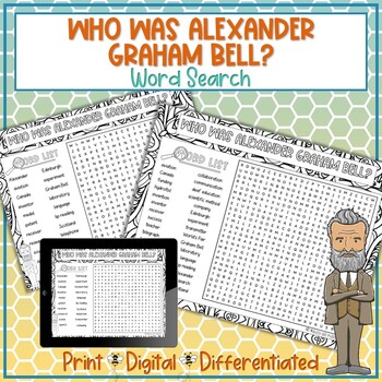 Preview of Who Was Alexander Graham Bell Word Search Puzzle Activity