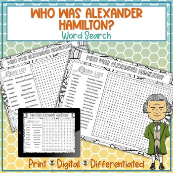 Preview of Who Was Alexander Hamilton Word Search Puzzle Activity