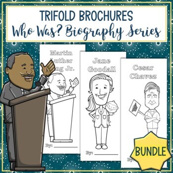Preview of Who Was Biography Series Trifold Brochures Bundle