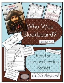 Preview of Who Was Blackbeard? - Reading Comprehension Packet