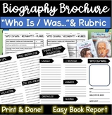 Who Was Brochure Biography & Rubric easy printable book re