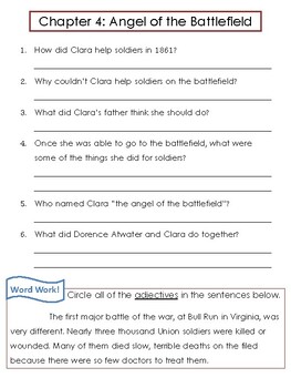 Who Was Clara Barton? biography by Stephanie Spinner Comprehension ...