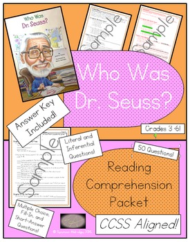 Preview of Who Was Dr. Seuss? - Reading Comprehension Packet