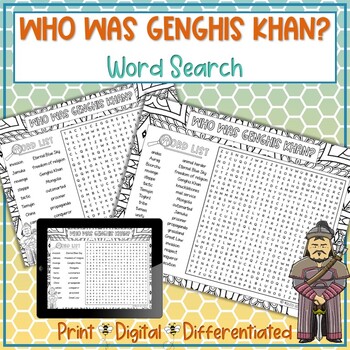 Preview of Who Was Genghis Khan Word Search Puzzle Activity