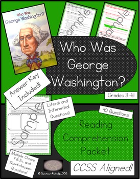 Preview of Who Was George Washington? - Reading Comprehension Packet