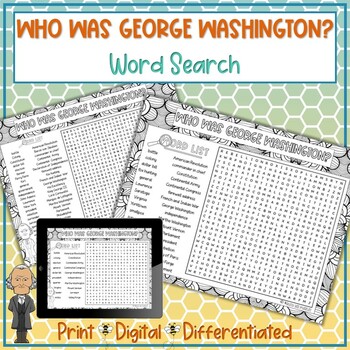 Preview of Who Was George Washington Word Search Puzzle Activity