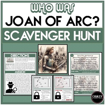 Preview of Who Was Joan of Arc SCAVENGER HUNT - Reading Comprehension - Extension Activ