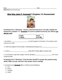 Who Was John F. Kennedy? Chapters 3-4 Assessment