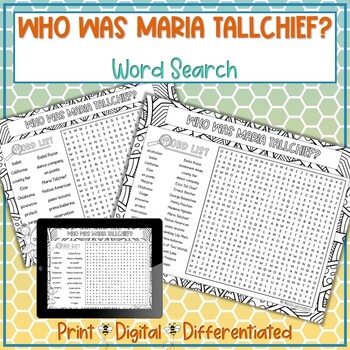 Preview of Who Was Maria Tallchief Word Search Puzzle Activity