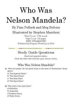 Preview of Who Was Nelson Mandela? by Pam Pollack and Meg Belviso; Multiple-Choice Quiz