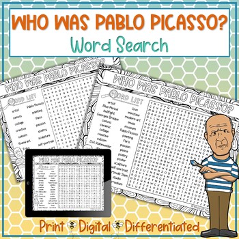 Preview of Who Was Pablo Picasso Word Search Puzzle Activity